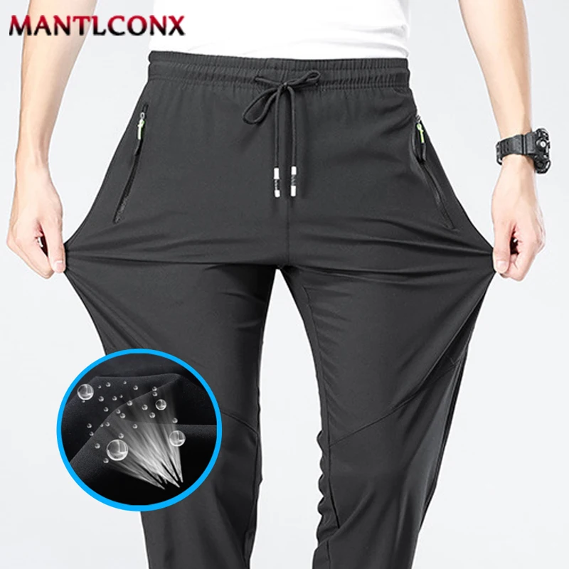 Cintura elástica jogger sweatpants masculino casual clássico esporte calças masculinas secagem rápida calças retas respirável plus size 4xl 5xl