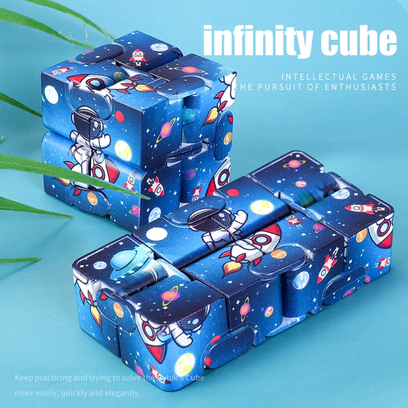 Cube Fidget de noël polyvalent et infini coloré, Cube de ciel étoilé coloré et ensemble de jouets à poignée Fidget