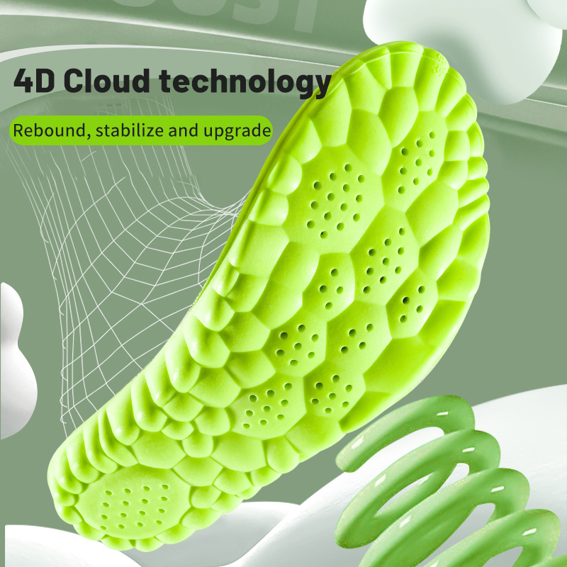 แผ่นรองรองเท้ากีฬา4D แผ่นรองรองเท้านุ่มพิเศษสำหรับเท้าดูดซับแรงกระแทกตะกร้ารองเท้ารองรับส่วนโค้งของศัลยกรรมกระดูก