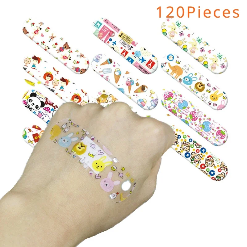 120 pçs dos desenhos animados animal ferida remendo para crianças à prova dwaterproof água band aid respirável colando gesso primeiros socorros bandagem adesiva