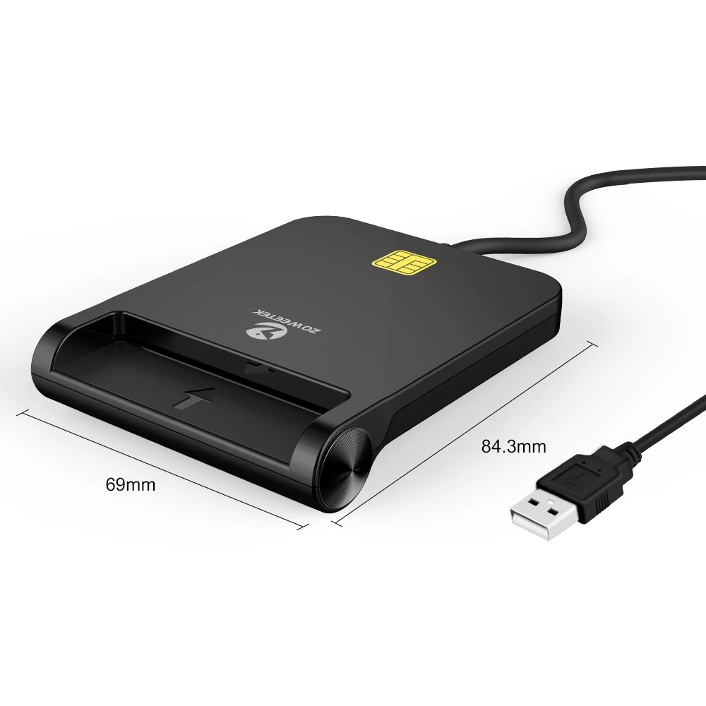 ขายร้อน Zoweetek ID Card Reader สําหรับ EMV Bank DNI CAC ชิป USB Smart Card Reader