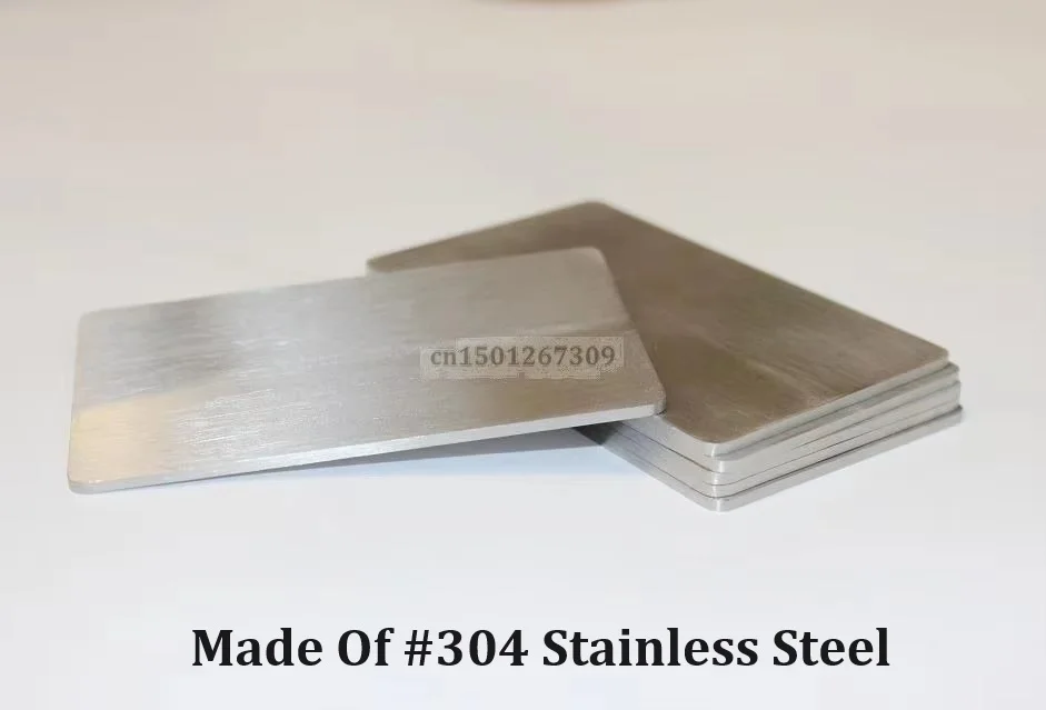 Dày 2Mm Chịu Lực Bằng Thép Không Gỉ Kinh Doanh Thẻ Kích Thước 85*53Mm 2 Mặt Chải Xong 1/2/5/10-Bạn Chọn Số Lượng