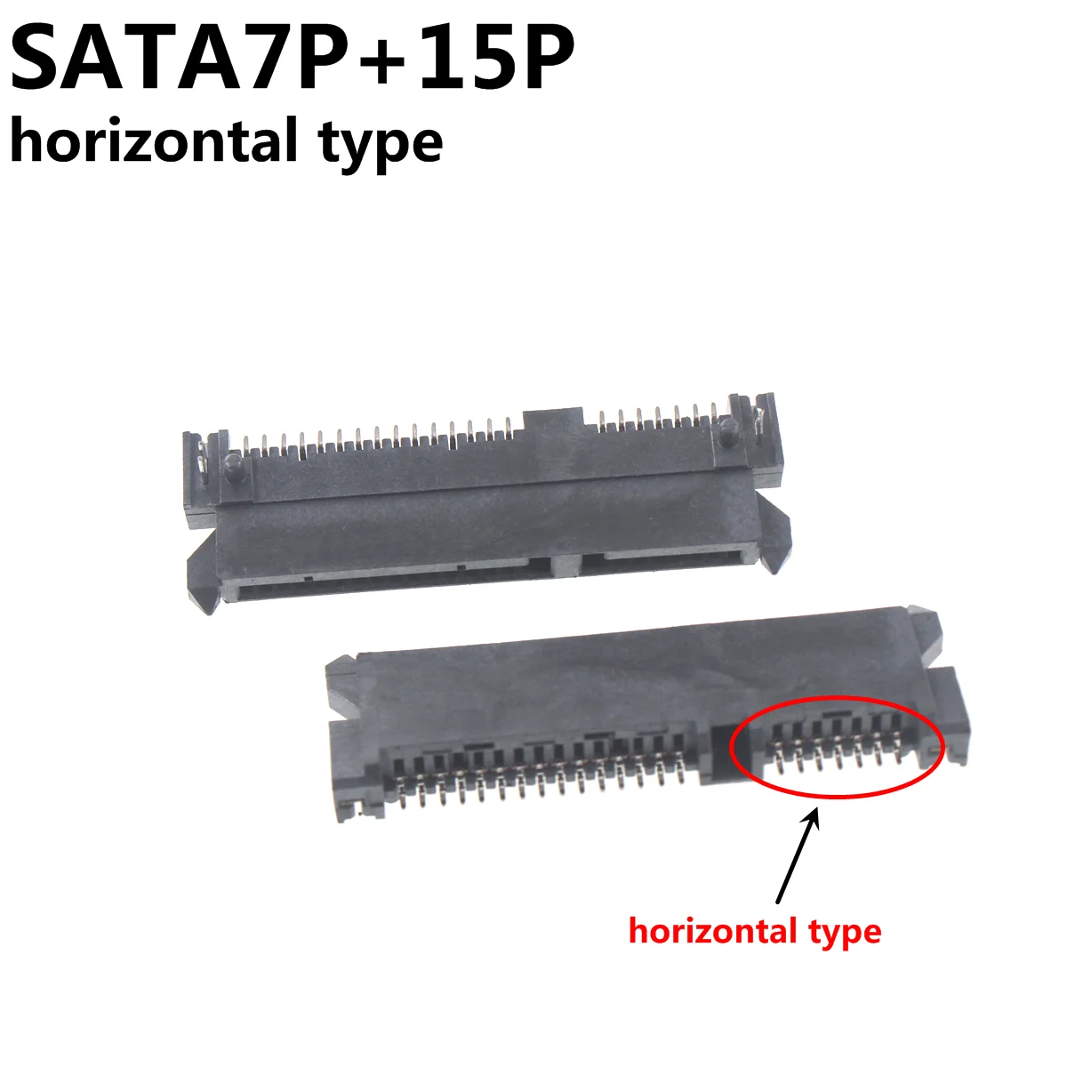 2pcs SATA7P+15P sata15p sata22p Female connector Short body Double row misplaced needle