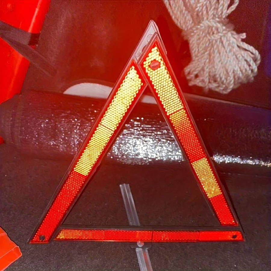Reflector de señal de parada plegable con trípode para coche, herramienta de advertencia de avería de emergencia, triángulo rojo, reflectante, accesorios de peligro de seguridad
