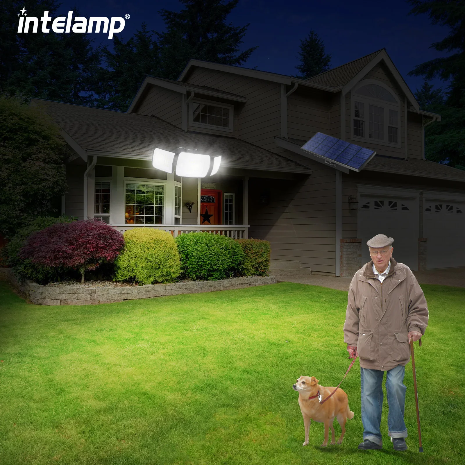 Lampada da parete luminosa impermeabile con sensore di movimento a luce solare esterna per giardino, cortile, garage, scale, portico