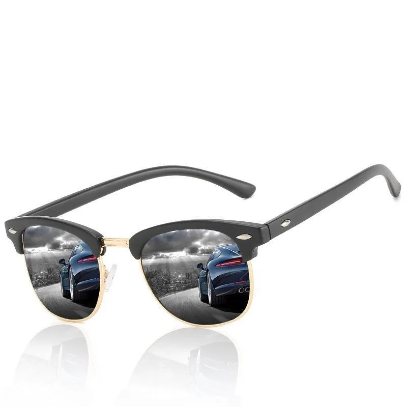 2025 Nuevo estilo: 1 pieza de gafas de sol polarizadas de plástico, unisex, de moda, versátil, estilo retro