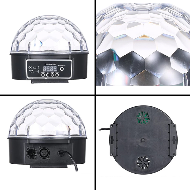 6 Colors LED Disco Ball DMX Crystal Magic Ball Stage Lighting Effect DJ Party KTV Christmas Sound Activated Light With Remote