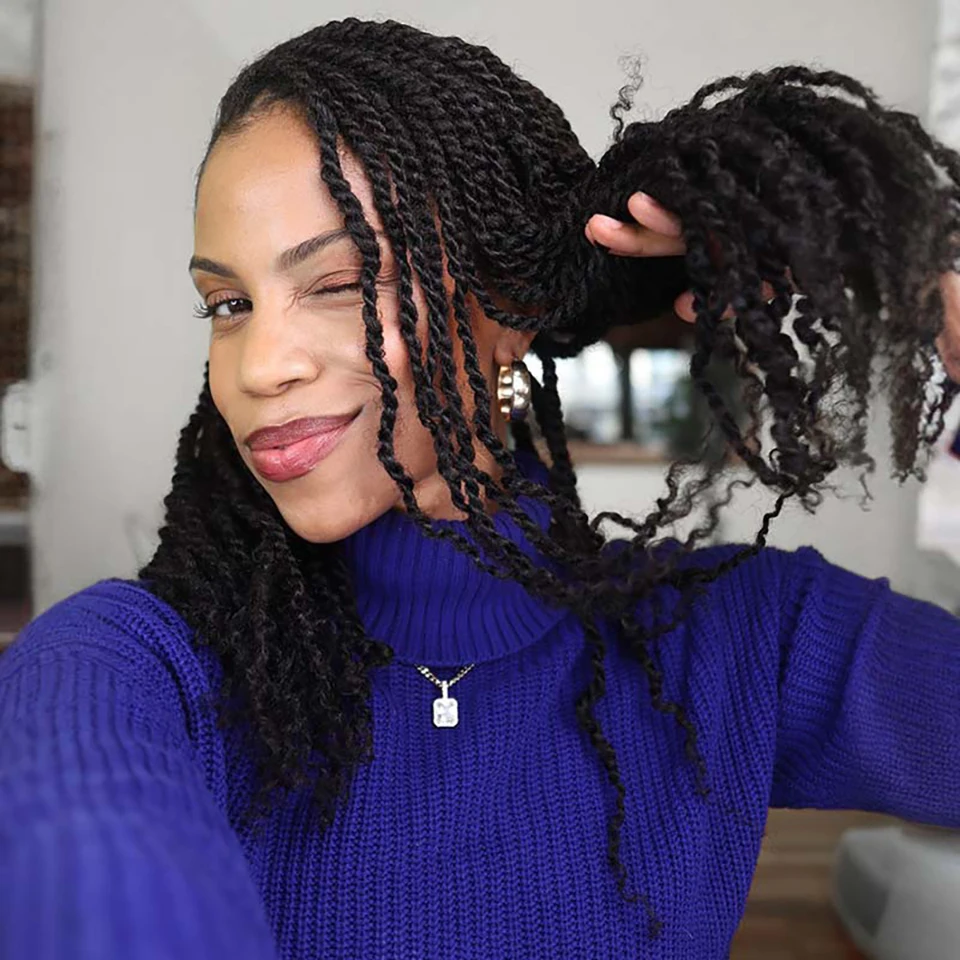 Wahl 100 % Echthaar, Flechthaar, Afro-Kinky-Menschenhaar zum Flechten, Afro-Kinky-Menschenhaar, Mini-Twist, natürlicher Look