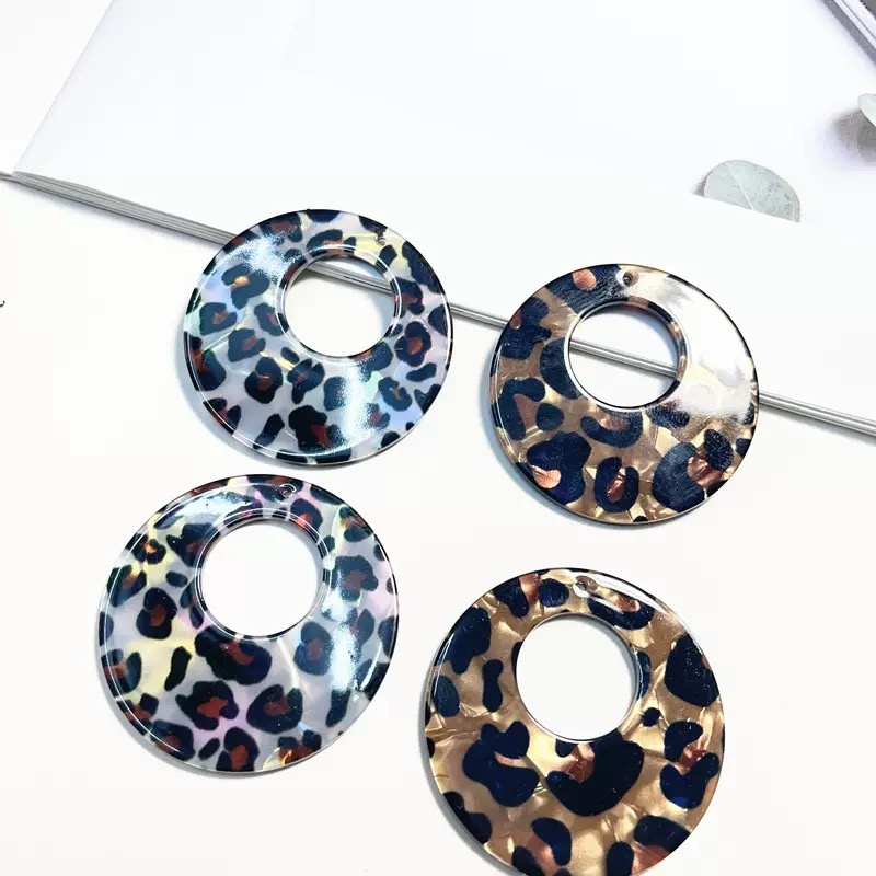 Новое поступление, 40 шт./лот, 40 мм, цвет, леопардовый узор, принт, геометрия, круглая форма, акриловые бусины, аксессуары для ювелирных изделий своими руками