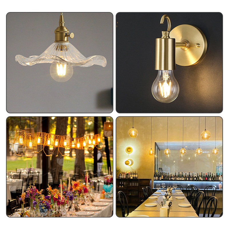 1-12pcs G45 Globe Light Bulbs A60 Glass LED Filament E27 E14 Screw Base AC 220V Retro Decorative 2W 4W 6W 8W Edison Bulb