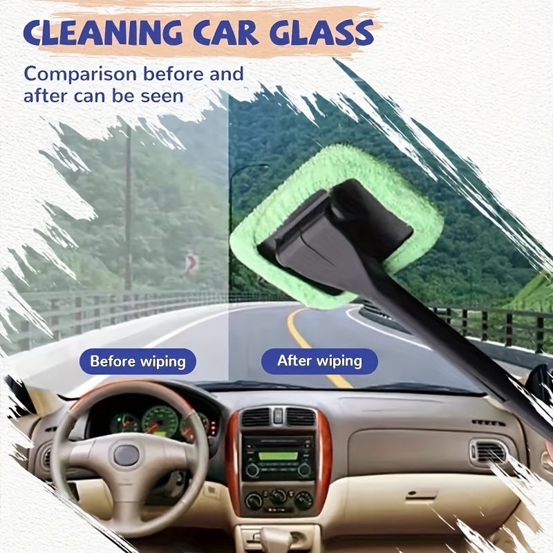 Premium Car Window Cleaner Kit - Advanced Brush & Auto Glass Wiper - Effortless Inside & Windshield Cleaning