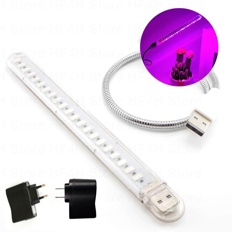 21 LED Blumen pflanze wachsen Licht DC5V USB Phyto Lampe Innen wachsen Licht flexible Schreibtisch halter rot blau für Topf Sukkulenten b4