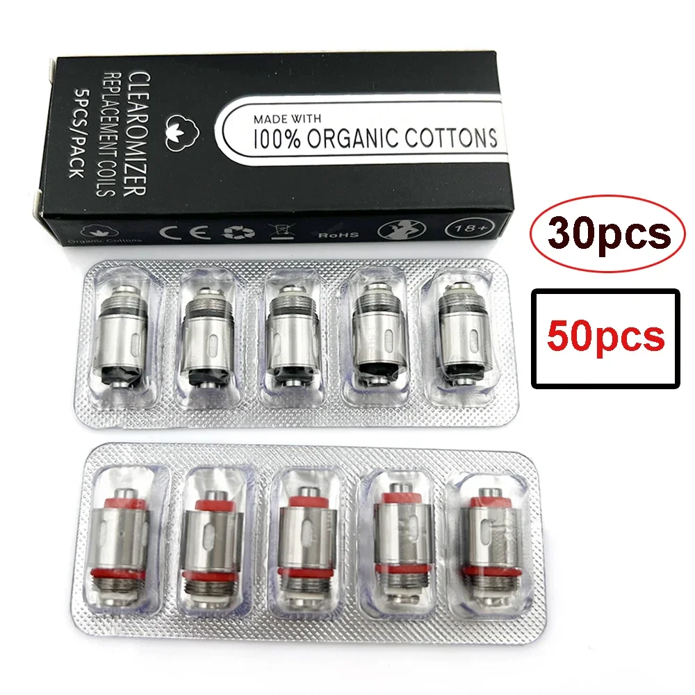 30/50 Uds Q16 P16A bobina 1,2/1,4/1,6ohm bobina de algodón orgánico japonés para JUSTFOG Q16 Q14 S14 G14 C14 Kit de inicio de atomizador