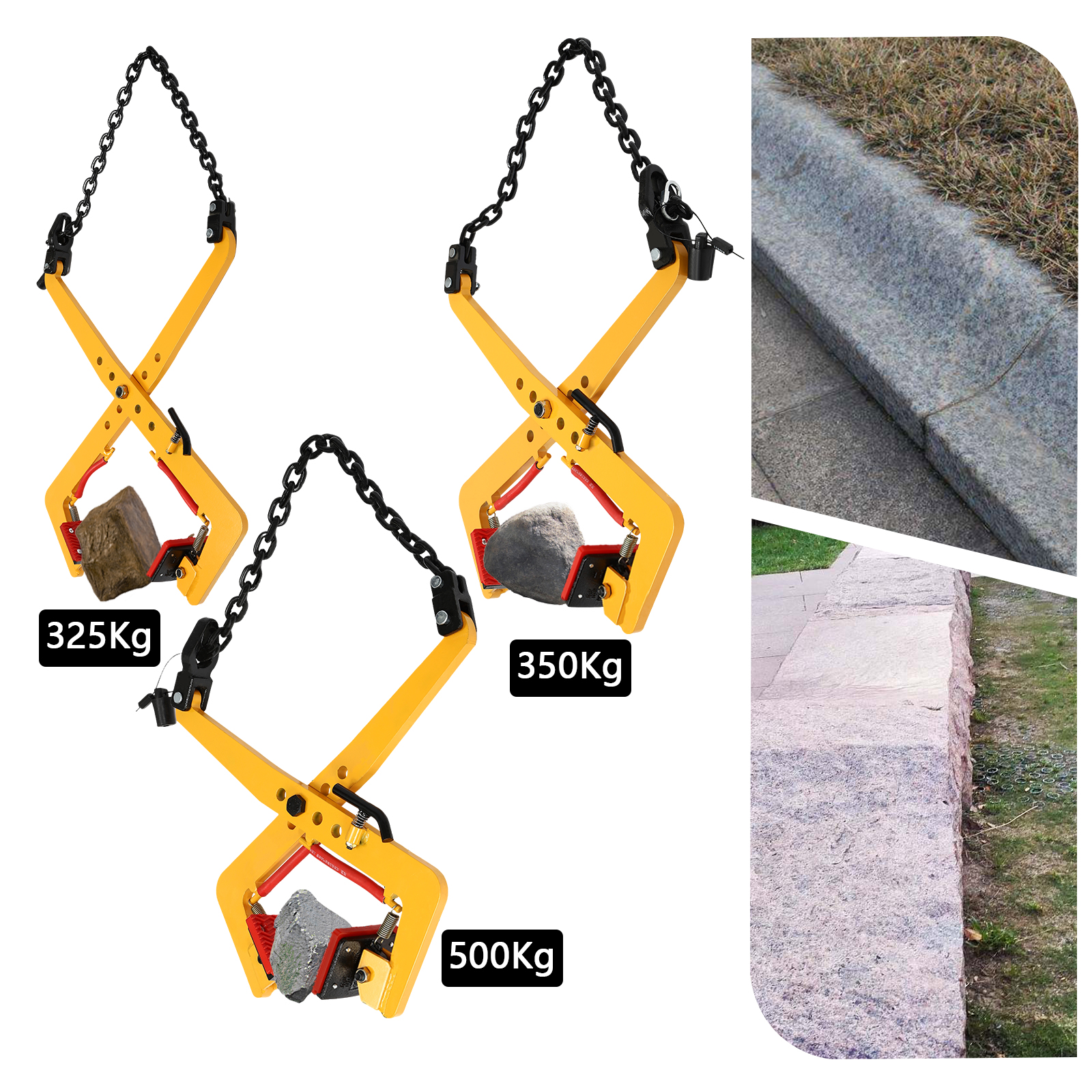 Palettenzieher-Klemme, 325/350/500 kg, Hebezange, schwere Stein-Kettenklemme, verstellbare Öffnung, ohne Installation