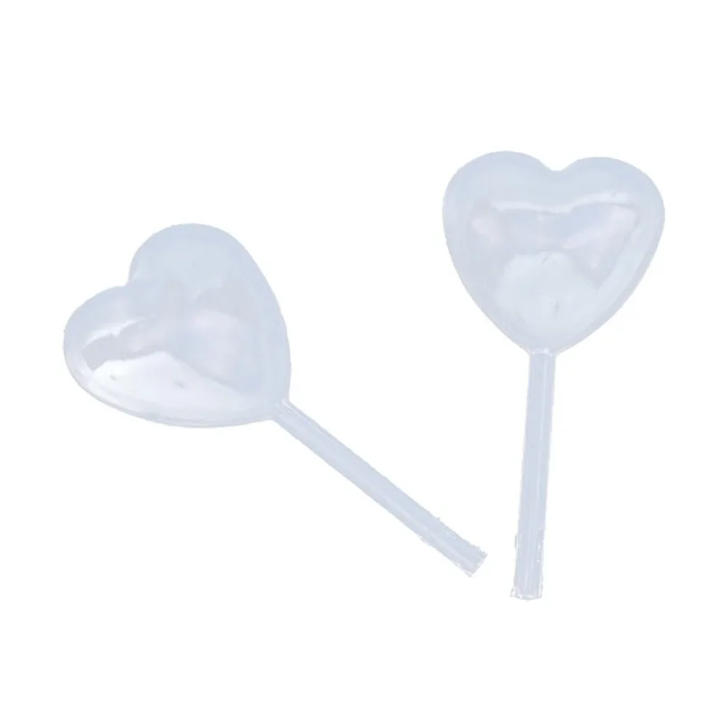 50 pz 4 ml Contagocce Liquido Trasparente Mini Forma di Cuore Pasteur Pipetta Plastica Spremere Contagocce Cupcake, Cioccolato