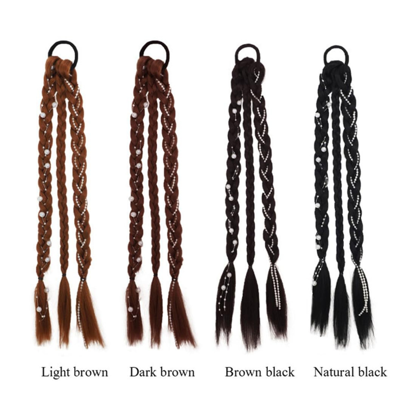 Peluca trenzada hecha a mano con forma de espina de pescado para mujer, coleta alta, accesorios para el cabello, uso diario