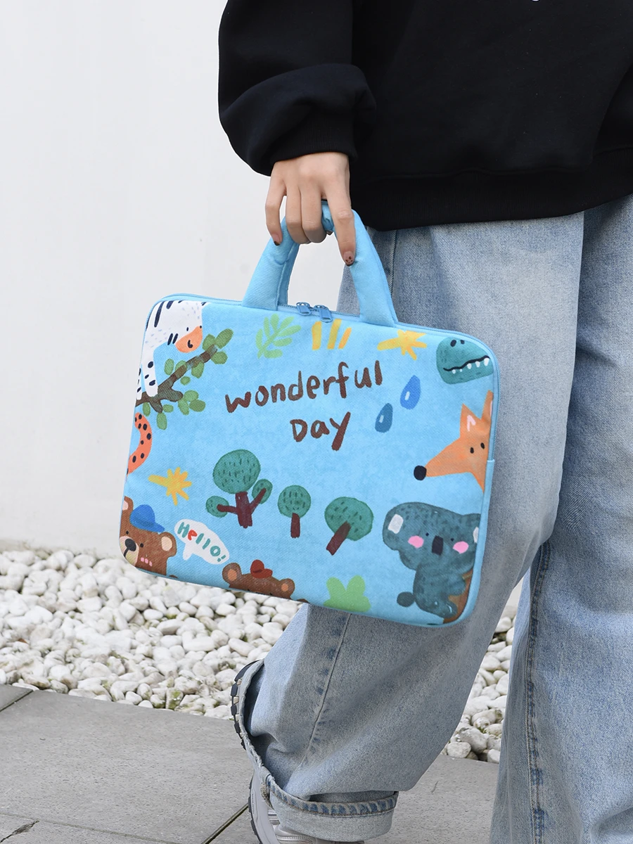 Bolsa para Portátil con Diseño de Gato fiti, Bolso de Mano para Mujer, Funda Protectora para iPad de  Puadas, Bolsa d...