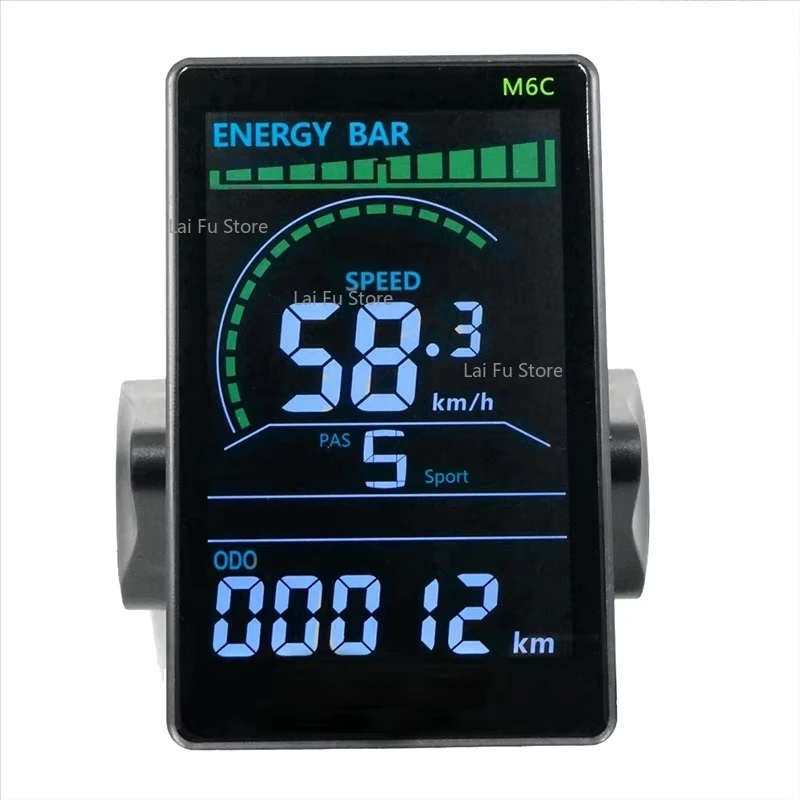 M6C Elektrofahrrad LCD-Display Messgerät 24V-60V E Scooter LCD-Panel Farbbildschirm mit USB für Mountainbike (5PIN)