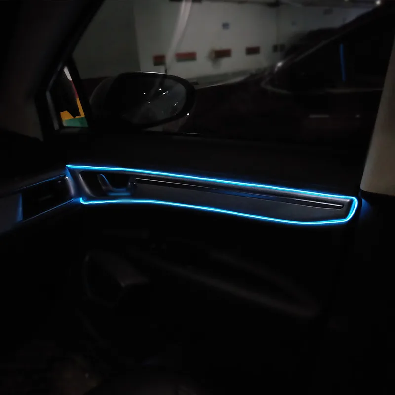 Interior do carro lâmpadas decorativas tiras atmosfera lâmpada luz fria painel decorativo console auto led luzes ambientais 1/2/3/4/5m