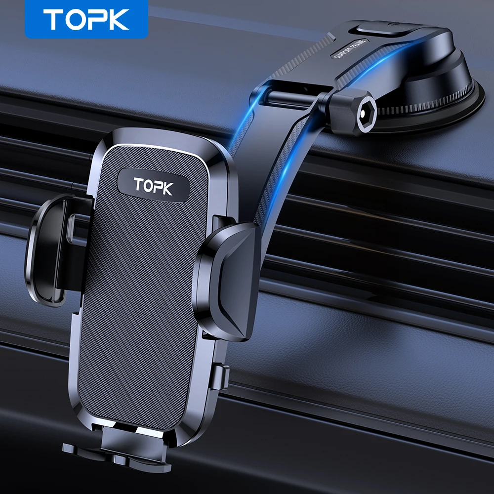 TOPK soporte para teléfono de coche soporte para salpicadero de gravedad soporte para teléfono móvil soporte Universal para iPhone 13 12 11 Xiaomi Samsung