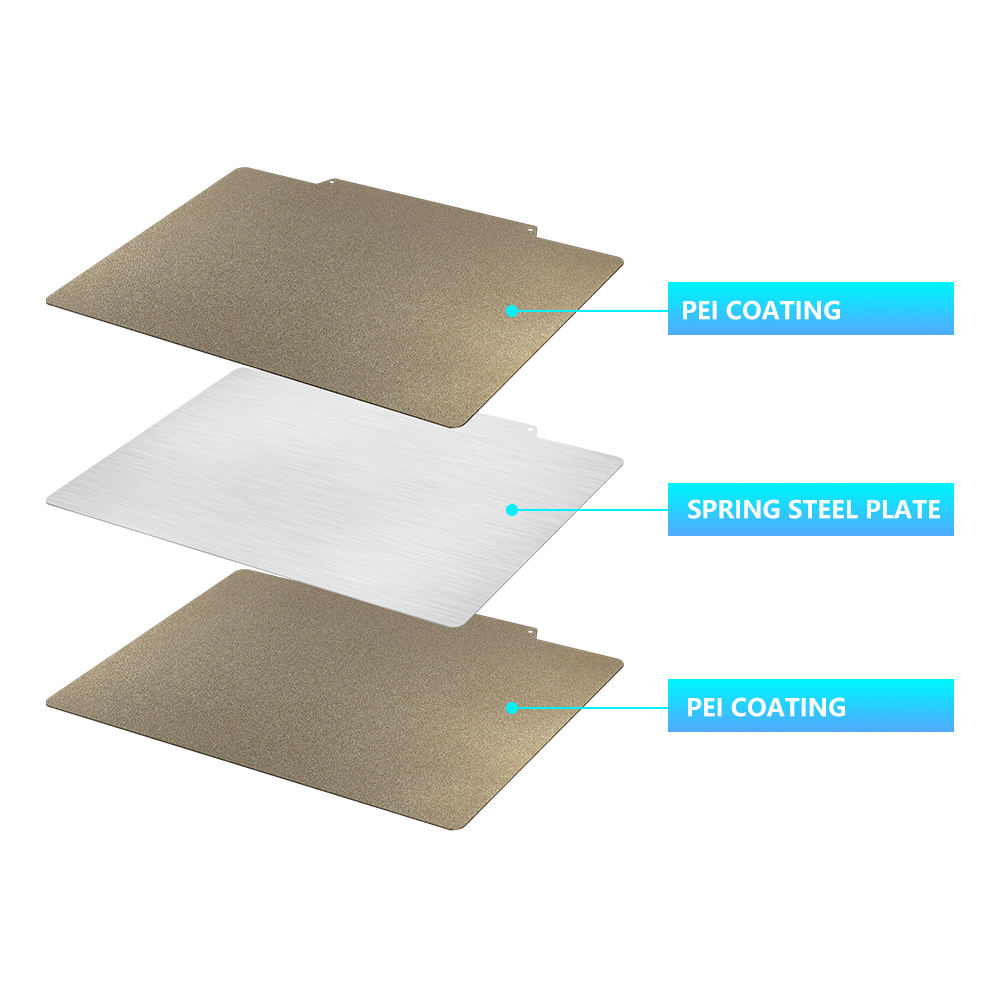 Flyingbear ゴースト 6/5 ホットベッド 230 × 257 両面 PEI + PEO Bulid プレート磁気ベース PET コーティングされたスプリング鋼シート 3D プリンタ