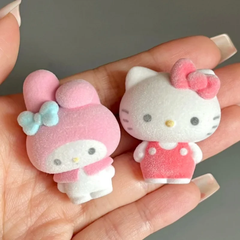 サンリオブラインドボックスハローキティメロディ植毛人形かわいいモデル飾りクロミドーパミンチェック柄アニメ模型玩具 Chlidren ギフト