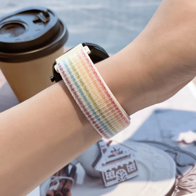 Pulseira de nylon para samsung galaxy watch 7/6/5/pro/4/clássico/active 2 40mm-44mm 20mm/22mm pulseira esportiva huawei gt 4/2/e/3