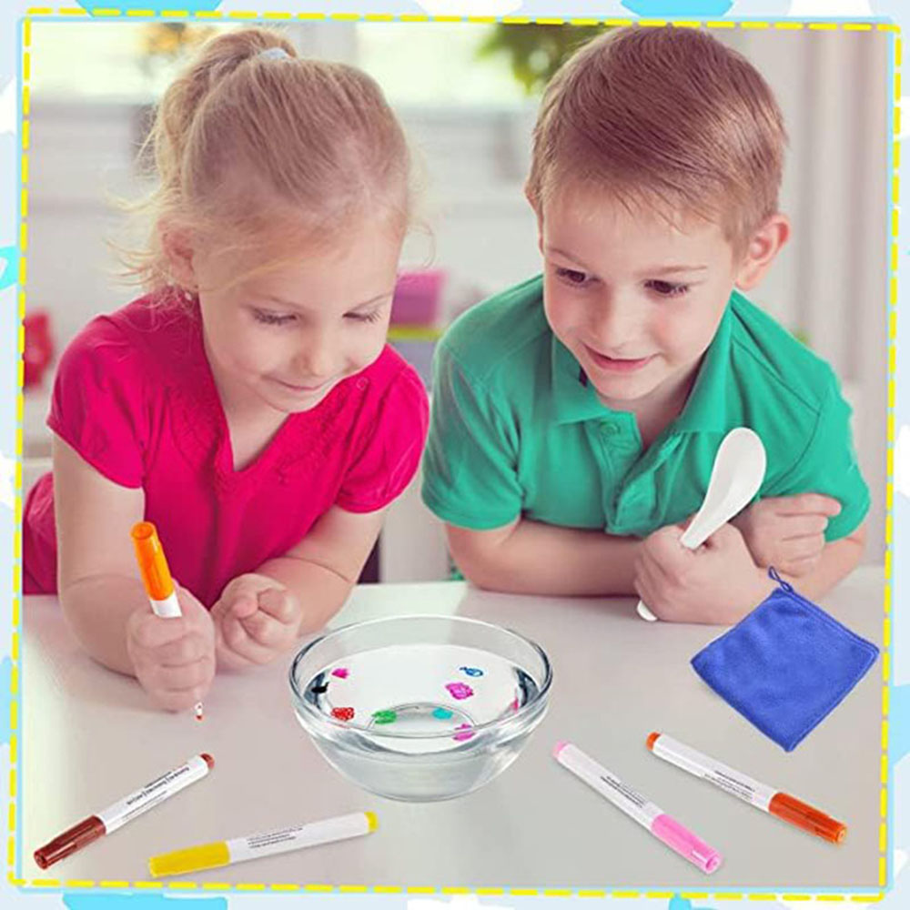 Water Floating Pen Magical Ink Pens With Spoon Floating Color Water Painting Floating Chalk Art Graffiti Drawing Set For Kids