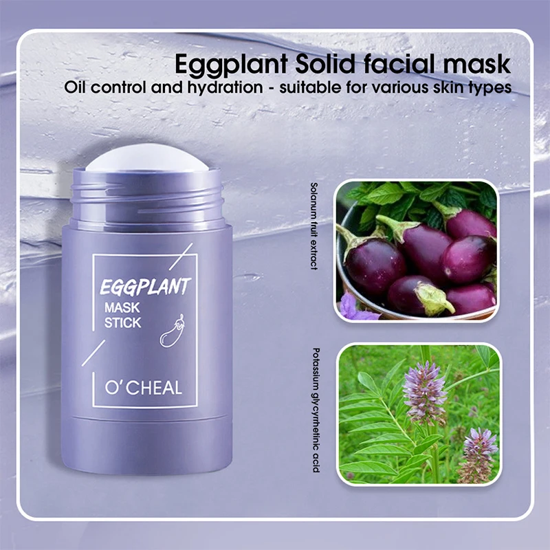 Stevig gezichtsmasker Stick Groene Thee Honing Perzik Reiniging Porie Hydraterende Lange Houtskool Aubergine Modderfilm