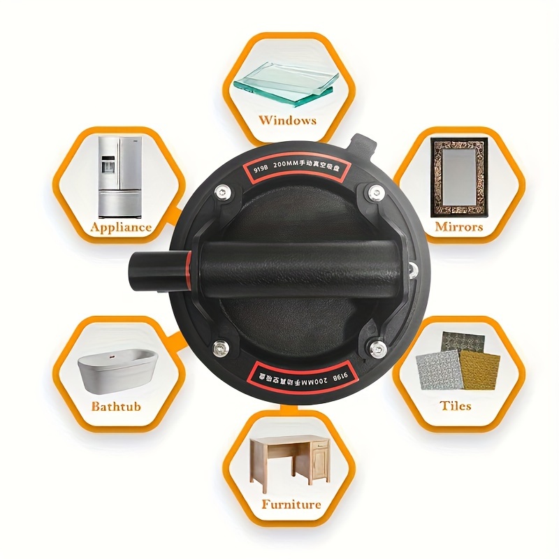2025 Vacuümzuignap 200 kg Laadvermogen Zware vacuümstrooier voor tegeladsorptie Graniet Glas Lifting 8 Inch Cup
