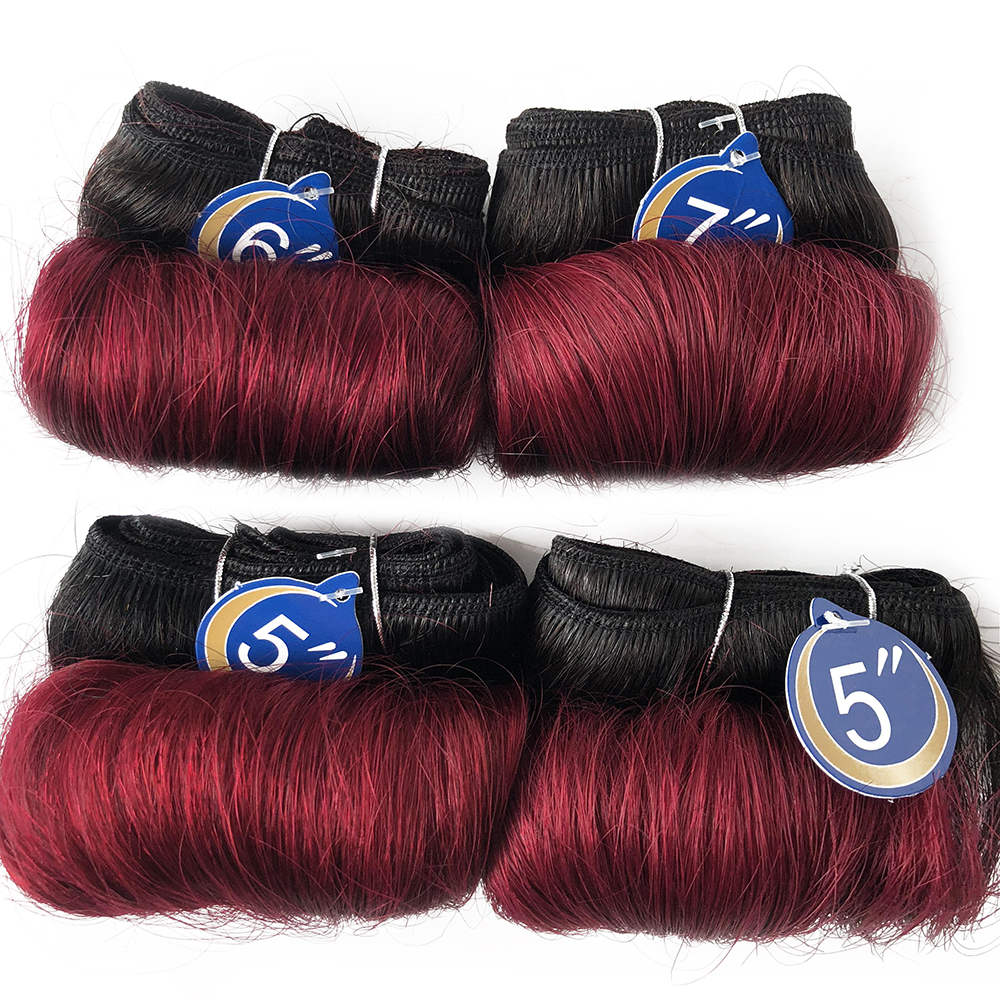 Braziliaans krullend haar Weefbundels 100% echt haar 4 bundels Afro 1B 30 Blond Menselijk haarverlenging 5 5 6 7 inch Kort haar