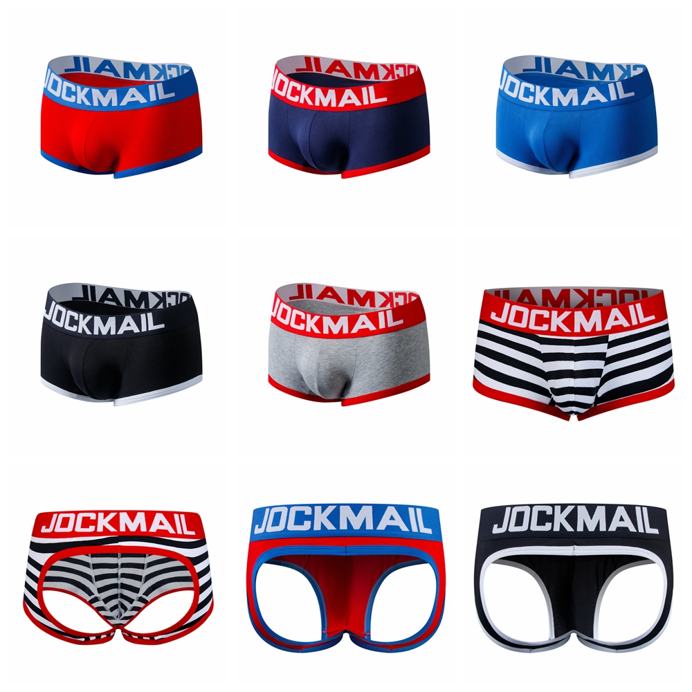 Marca JOCKMAIL, ropa interior para hombre, Boxer shorts con espalda descubierta, glúteos, algodón, Sexy, espalda abierta, ropa interior para hombre Gay, suspensorio, cuecas, maletero sissy