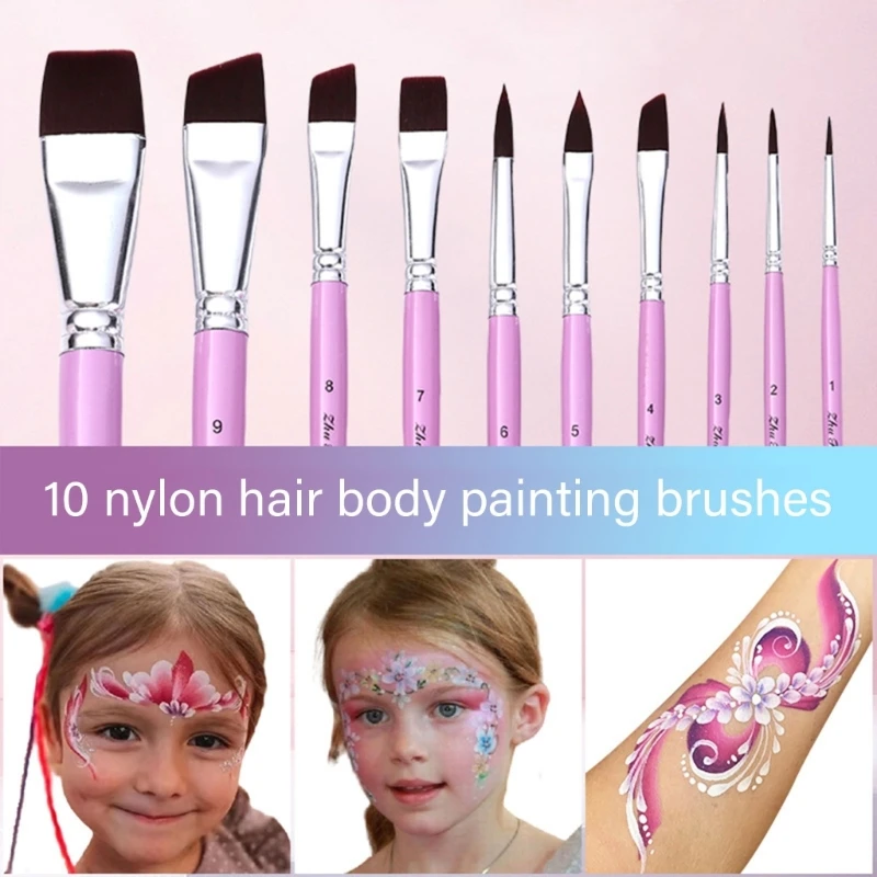 Bộ 10 Cọ Sơn Bộ Cọ Sơn Màu Nước Vẽ Đồ Dùng Cho Cơ Thể Khuôn Mặt