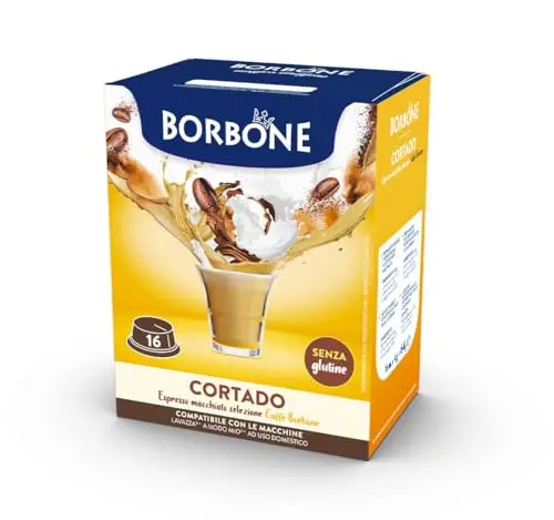 Café Borbone Cortado - 16 capsules-Compatible avec les machines domestiques Lavazza ® * Ma chemin ® *