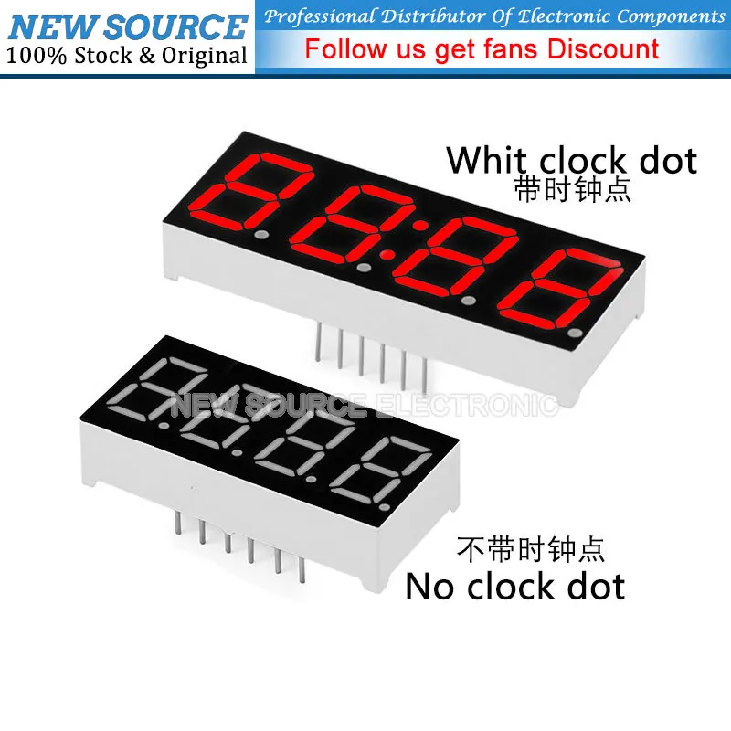 5 pz Display a cifre LED bianco da 0,28 pollici 0,36 pollici 0,56 pollici 3 bit 4 bit Anodo catodo Display a 7 segmenti Luce LED Tubo digitale