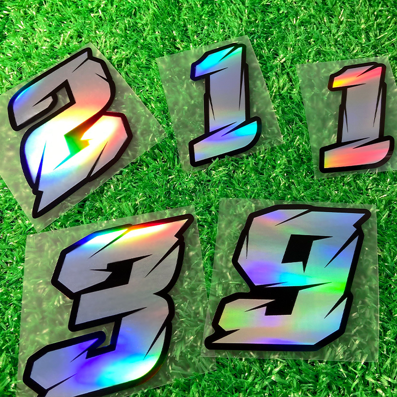 Adesivos para motocicleta com número laser, à prova d'água, tanque de combustível, scooter elétrica, decoração de bicicleta, decalques de vinil duráveis, 1 peça