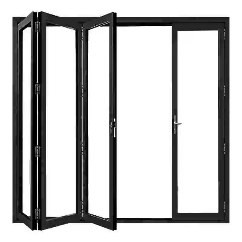 Porte pieghevoli in alluminio Porta pieghevole Porte d'ingresso esterne Porte d'ingresso per la casa Doppia porta scorrevole personalizzata