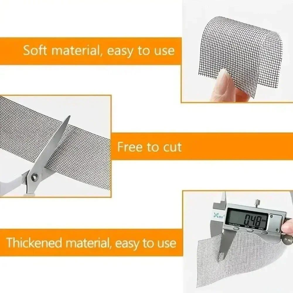 Net Hole Repair Subsidy Waterproof Window Screens Repair Tape Self-adhesive Net Patch Anti-Insect Mosquito Mesh Broken Repair