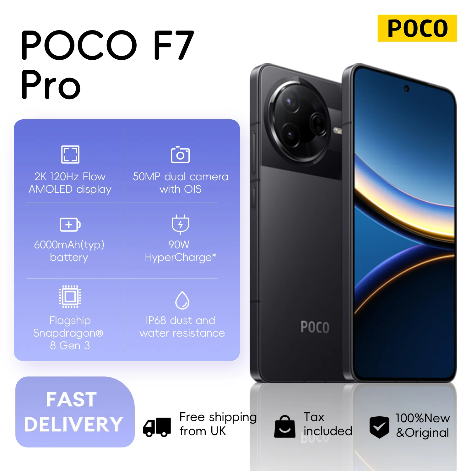 POCO F7 Pro 5G 12GB 256GB 512GB NFC Global Version Cellphone without Charger