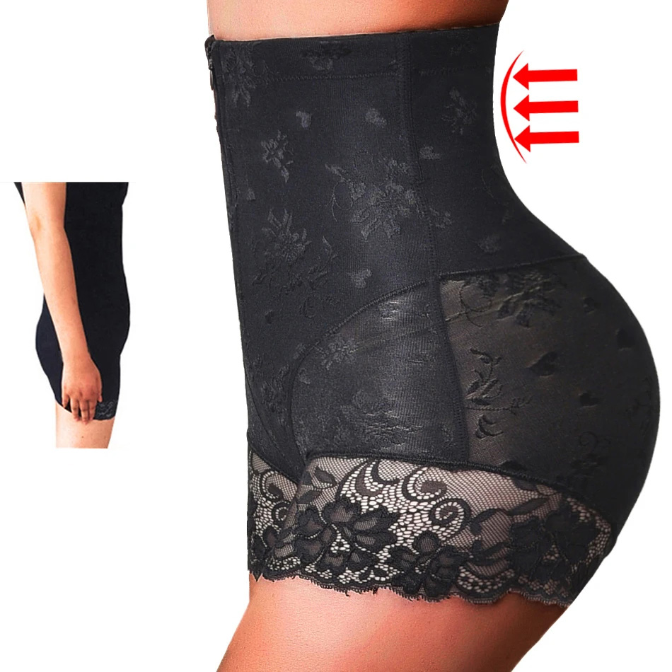 YBFDO-Entrenador de cintura alta para mujer, bragas moldeadoras con cremallera, Control de barriga, faja adelgazante, pantalones cortos de entrenamiento de cintura