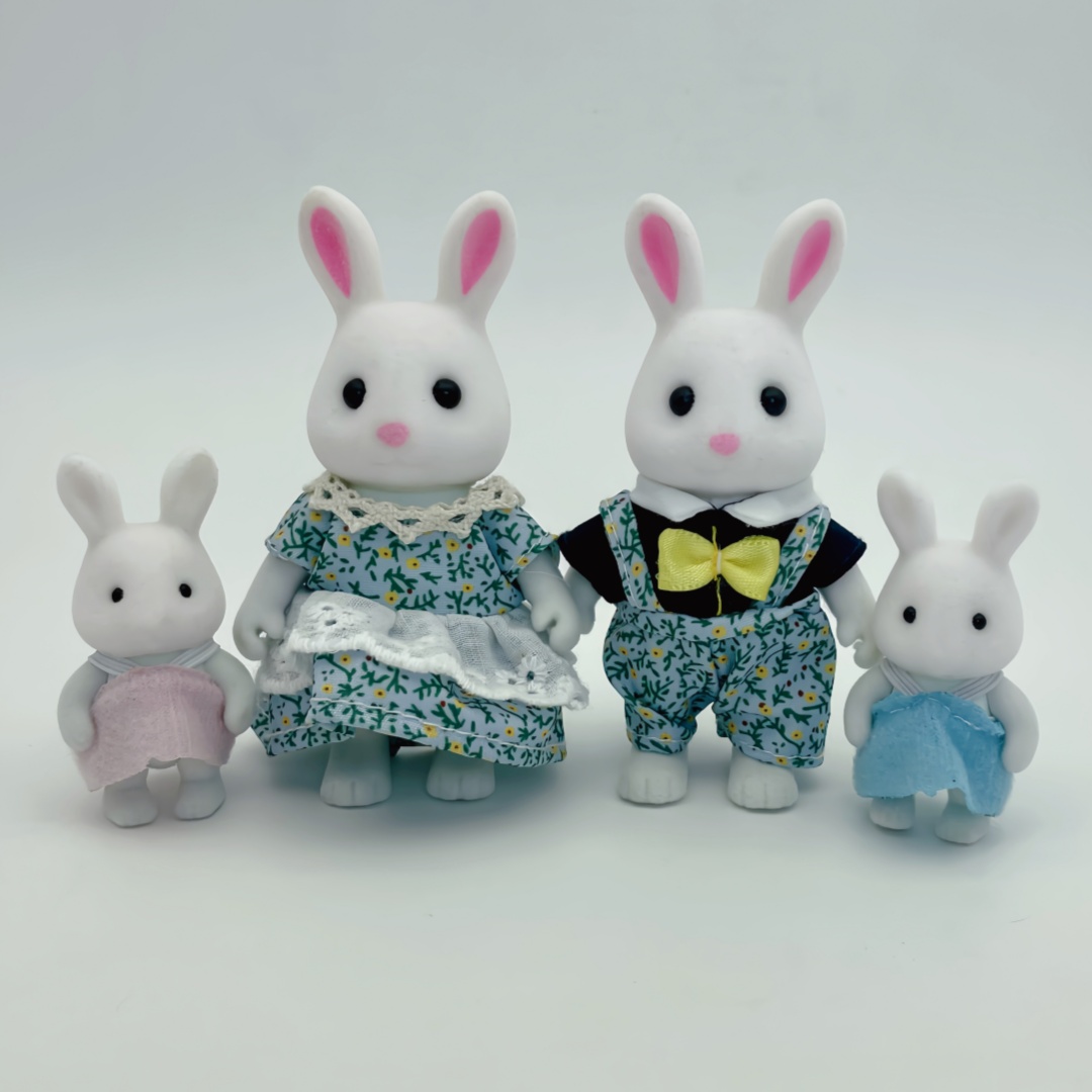 1:12 森の動物家族ミニウサギクマパンダ人形女の子ままごと人形セット森の家族ヴィラ家具セットおもちゃ