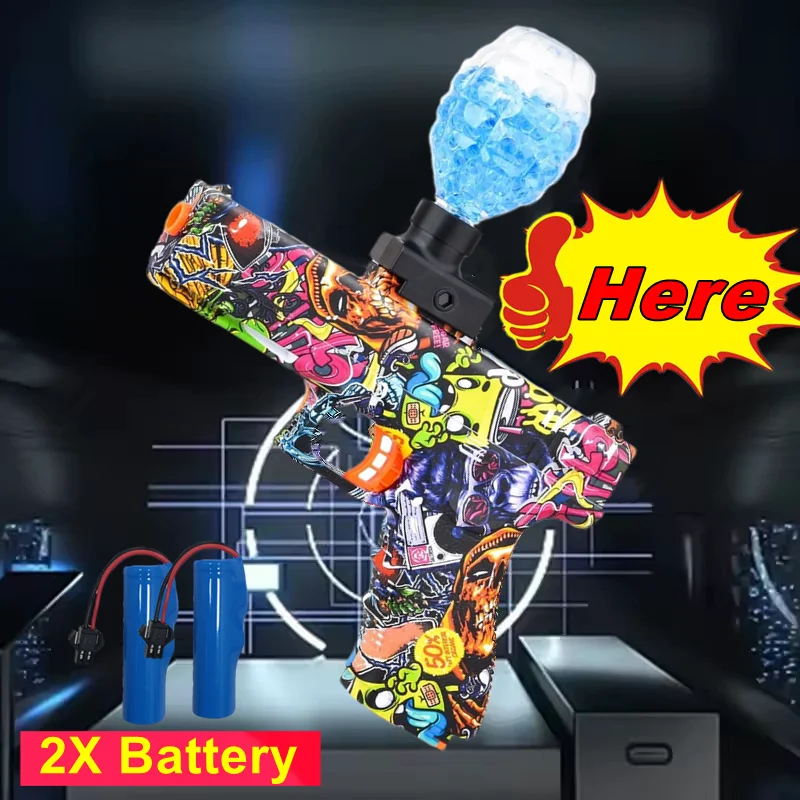 Pistola giocattolo elettrica con sfera gel da 3,7 V Pistola gel completamente automatica Blaster Gioco di tiro all'aperto genitore-figlio Regalo per bambini (Bullet escluse)