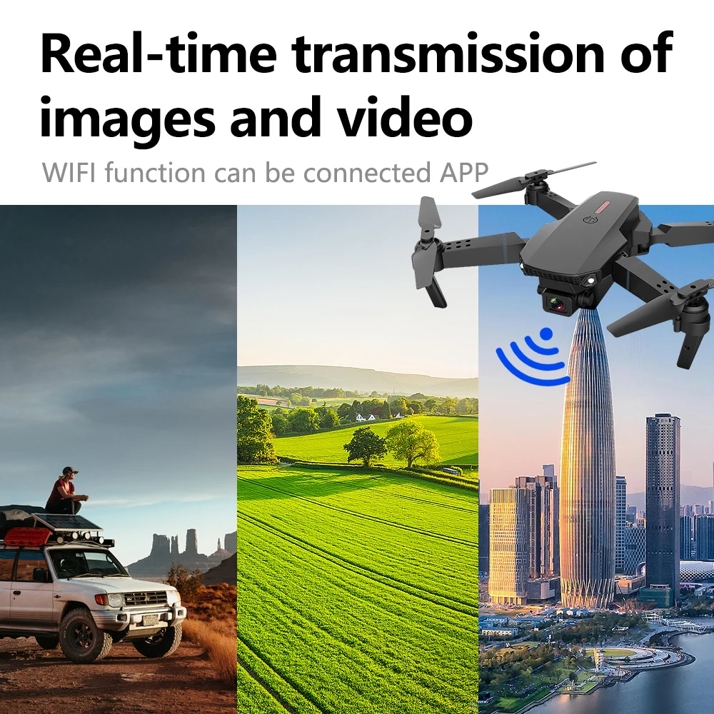 E88 Mini Drone UAV 360 degrés rotatif pliant WiFi télécommande photographie aérienne quadrirotor jouet hélicoptère un clic nouveau