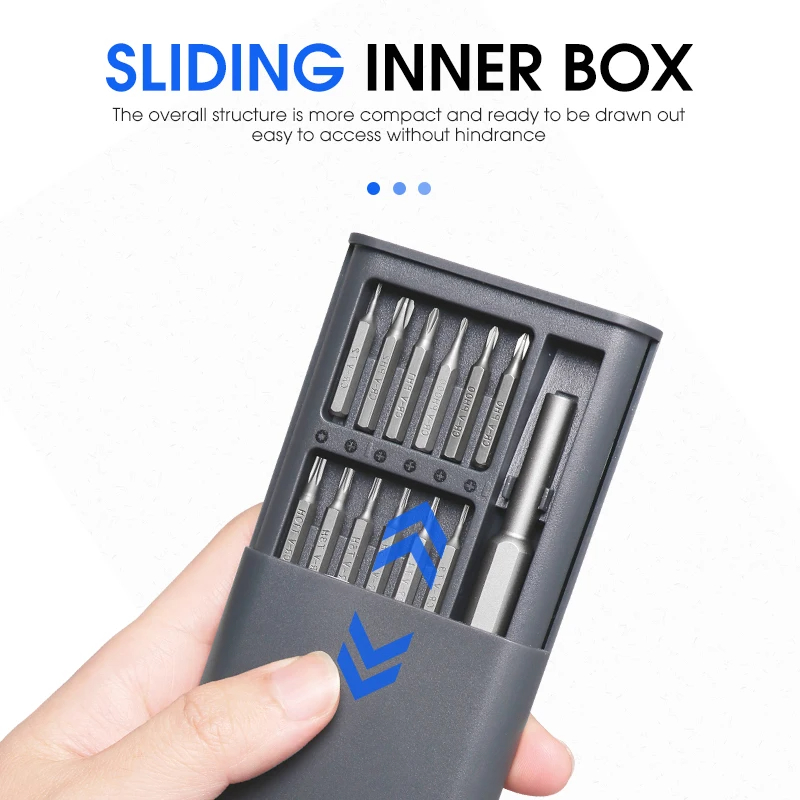 Conjunto de chave de fenda de precisão 25 em 1, mini kit de ferramentas de reparo Torx Phillips, bits de chave de fenda magnética para relógio de laptop Xiaomi Iphoine
