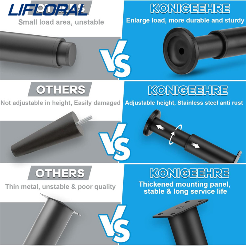 2 stücke 12-20 cm Teleskop Einstellbare Bett Balken Unterstützung Fuß Verstärkte Möbel Bein Sofa Bein Bett Unten Ersatz beine Möbel