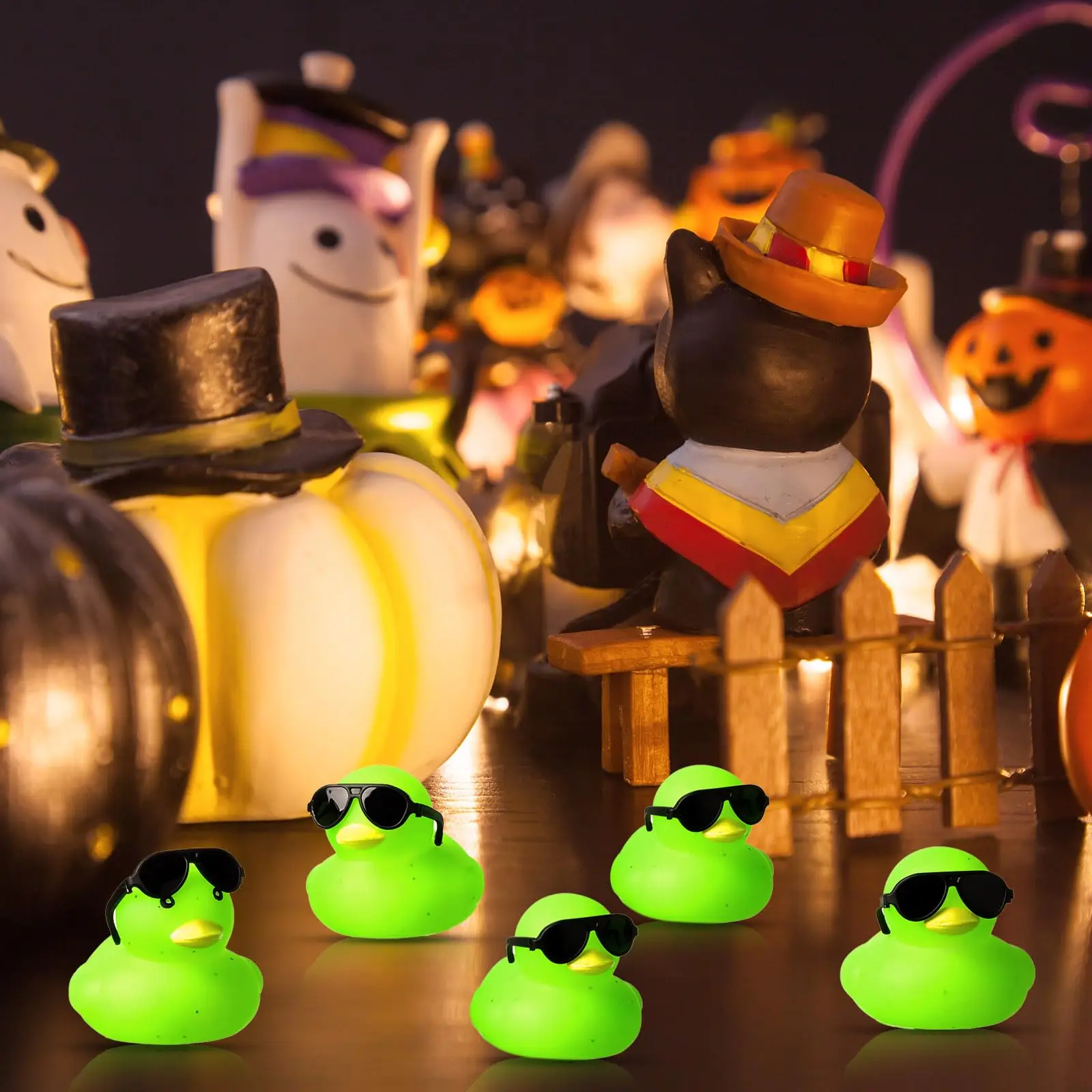 1-100 PC Mini เป็ดยางสีเขียวชุดจํานวนมาก FLOAT Squeak เป็ดเล็กๆเป็ดของเล่นสําหรับ PARTY วันเกิด