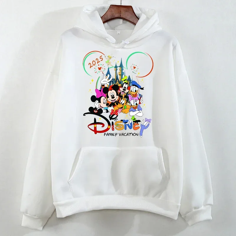 Sudaderas con capucha con estampado de vacaciones familiares de Disney, tendencia 2025, sudaderas con capucha de viaje de Disneyland, jersey de otoño, Tops, sudadera informal para mujer, ropa
