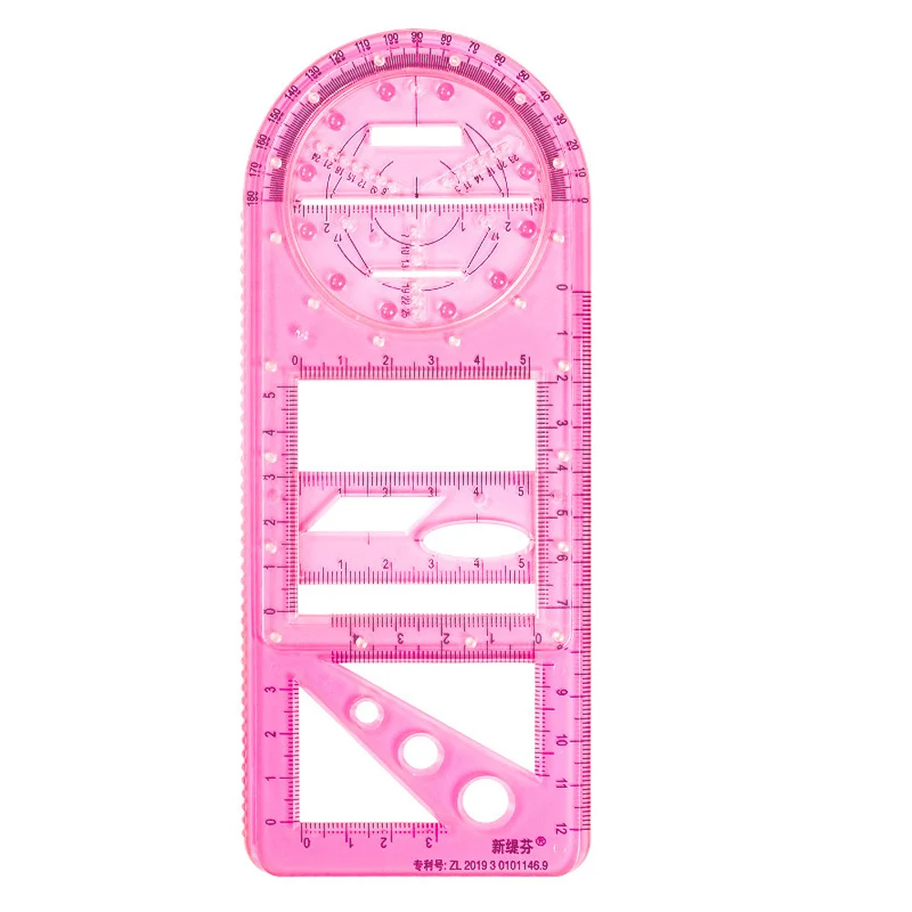 Multifunctional Geometric Ruler Geometric Drawing Template Measuring Tool For School Student Office Architecture Measuring  Rule