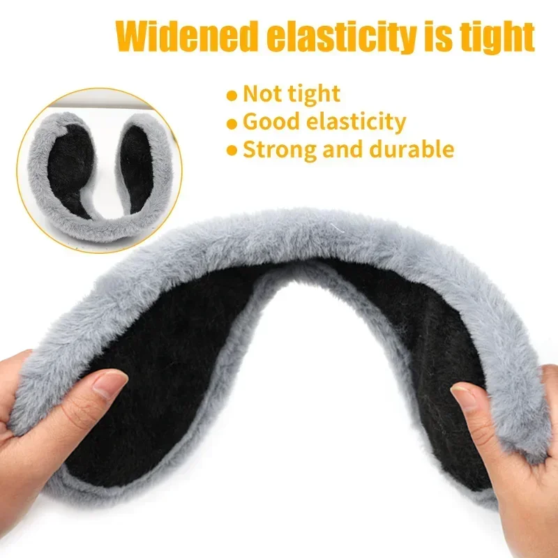 Cache-oreilles épais en peluche douce pour femmes et hommes, résistant au froid, mode hiver, couleur unie, Protection extérieure