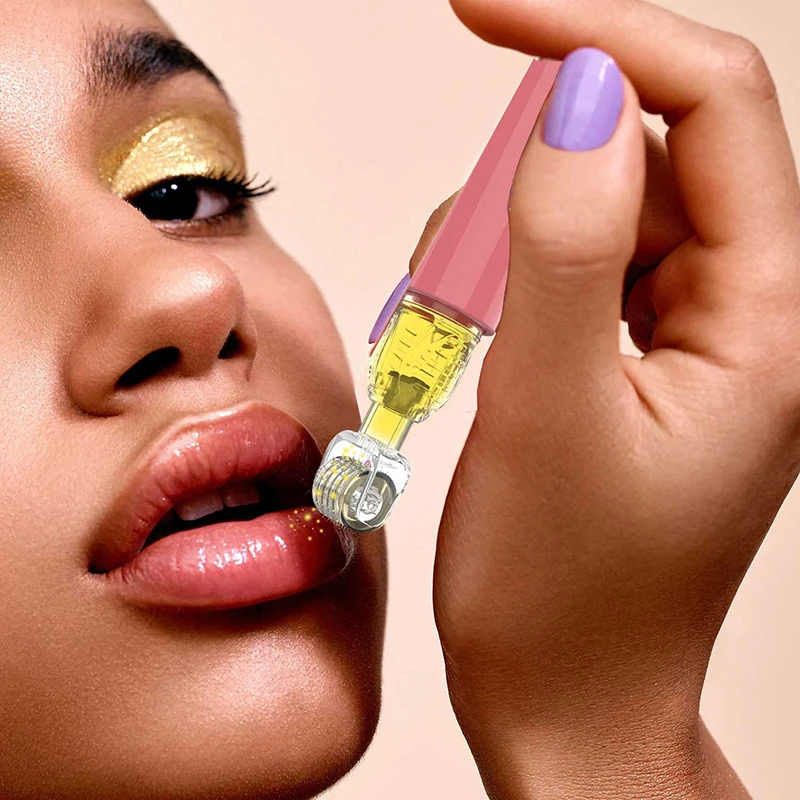 チタン製ダーマニードルローラー,唇,あごひげの成長,ヘアケア,マイクロニードルトリートメント,0.25mm, 105ピン,新品